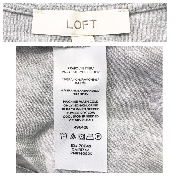 LOFT Pebble Grey Wrap Top - Picture 2 of 8